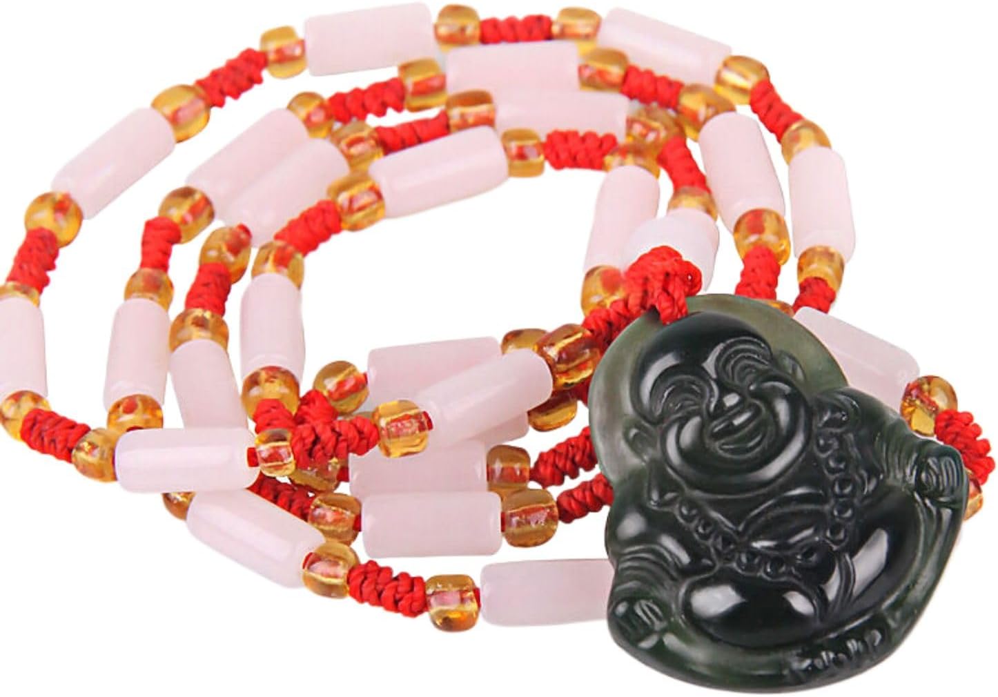 天然泰山玉玉吊坠碧玉观音 Laughing Buddha Maitreya Buddha Statue 弥勒佛像项链项坠男女士款送挂绳 9735