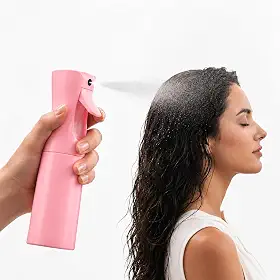 Borrifador Spray Contínuo Rosa 200ml – Névoa Ultrafina para Salão e Barbeiro