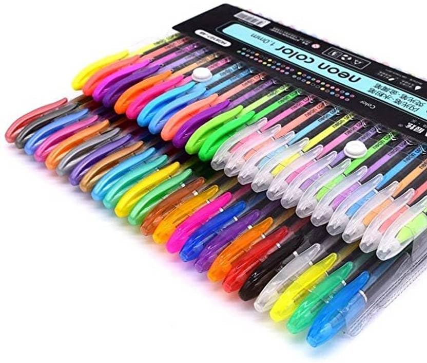 Image of Neon Color Gel Pens, 48 Count, 1.0mm Tip, Multicolor Set with Fluorescent and Metallic Ink