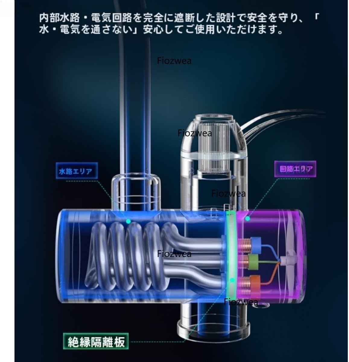 インスタント シャワーヘッド付き 3000W 高速加熱 温度表示 冷温水切り替え キッチン 浴室 洗面台用 110V 蛇 【沸かし】