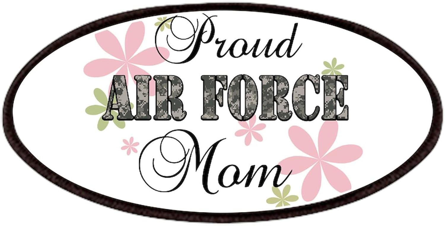 CafePress Air Force Mom [Fl Camo] Patches Patch, 4x2in Printed Novelty Applique Patch