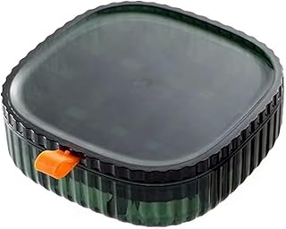 صندوق منظم للمجوهرات، صندوق منظم للحلقان من الاكريليك مع صينية مقسمة، صندوق تخزين للخواتم والأساور والسلاسل، علبة مجوهرات للسفر من طبقتين، لون (أخضر) (ألوان متنوعة)