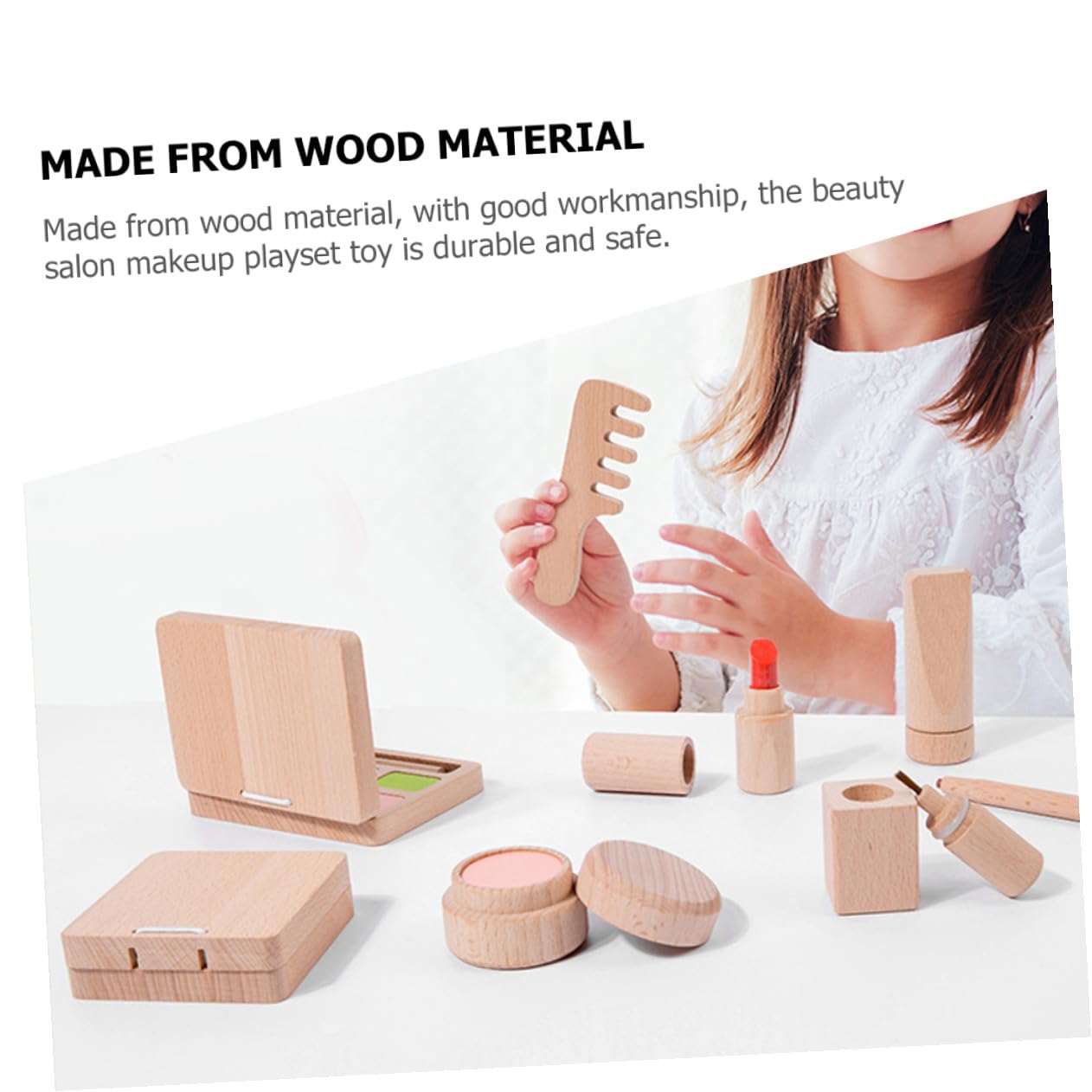Mikinona Schminkspielzeug für Mädchen Holzspielset Kinder Schminkset Fördert Kreativität und Hand Augen Koordination für Weihnachten