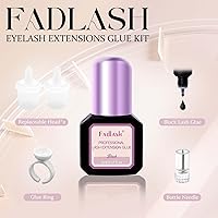 Vista 3 de FADLASH Pegamento para extensiones de pestañas, 0.5-1 segundo, seco/6-8 semanas de retención extra fuerte, pegamento para pestañas, impermeable