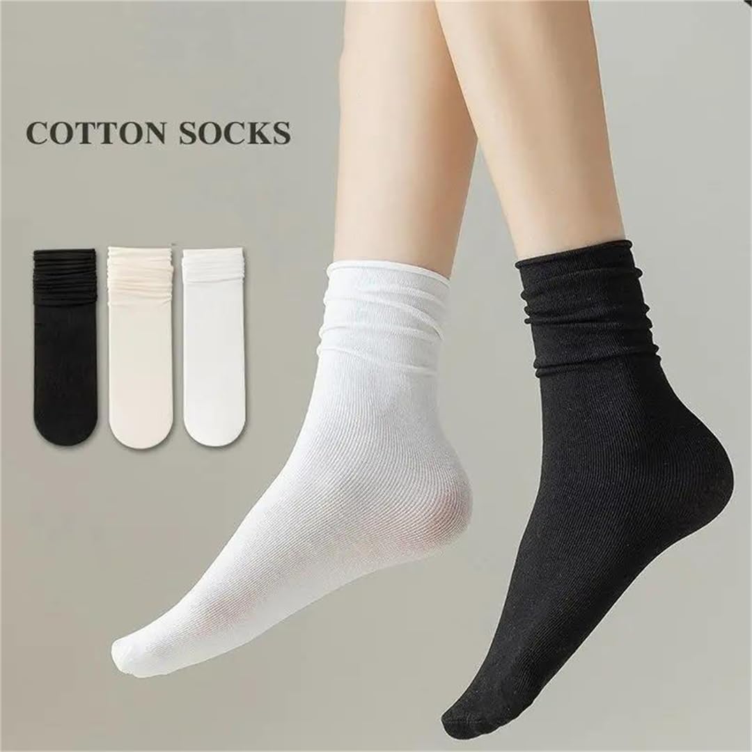 10 Pairs Women Bare Feel Socks Seamless Breathable Slouch Mid Calf Thin Hosiery