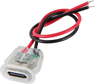 10PCS Type-C Female 2Pin USB Connector with LED Type-C Waterproof with Female Socket Fast Charging Jack Charging Port USB-C Charger Plug Socket