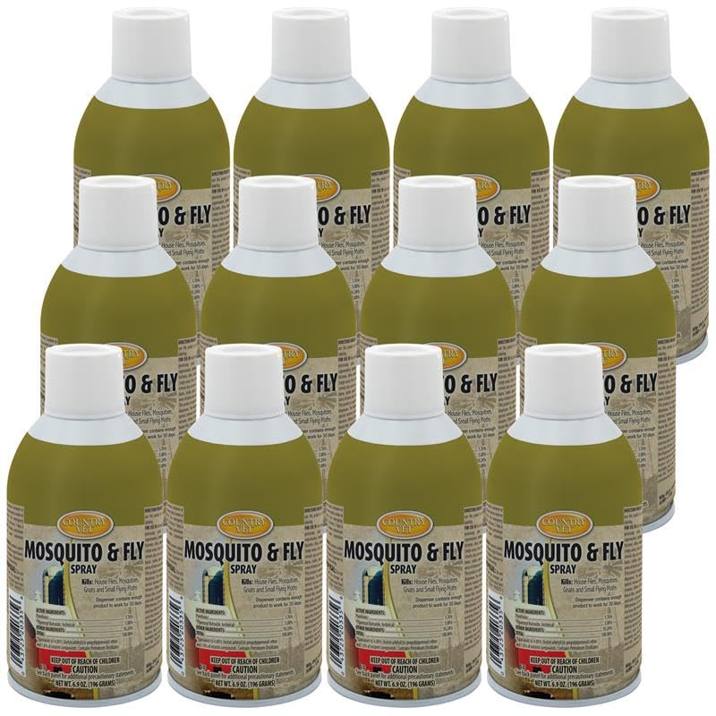 Country Vet Metered Mosquito and Fly Spray 6.4 oz cans 342033CVA (Case of 12) Dispenser NOT Included