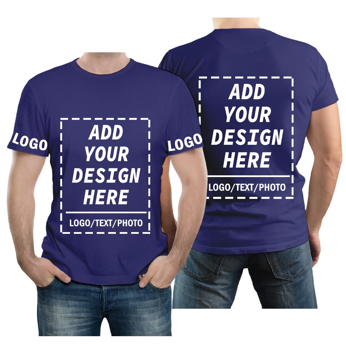 velquessa Personalised T Shirt for Men Women,Design Your Own Custom T Shirt, Customisable Shirts Add Photos/Text,Tshirt Printing Birthdays customised Gifts for Couples