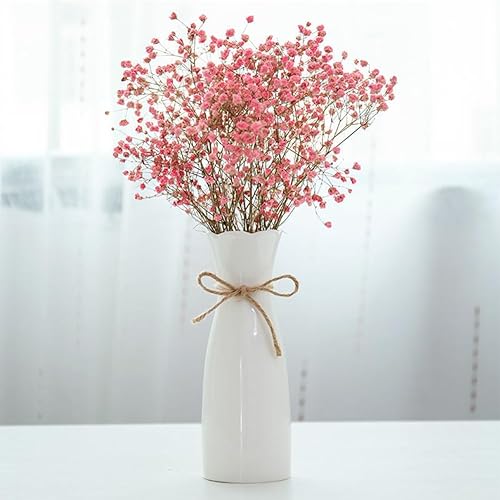 Miniatura 2 de Florero de cerámica bohemio con cuerda, 8.2 pulgadas de alto, jarrón rústico de estilo clásico para flores secas y flores frescas, apto para