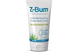 Daily Moisturizing Diaper Rash Cream - Zinc Oxide Based Formula Soothes Chafed Adult, Baby Skin