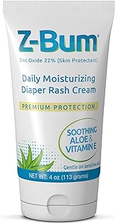 Z-Bum Daily Moisturizing Diaper Rash Cream – Baby Diaper Rash, Chafing, Adult Incontinence Irritation - With Aloe, Vitamin...