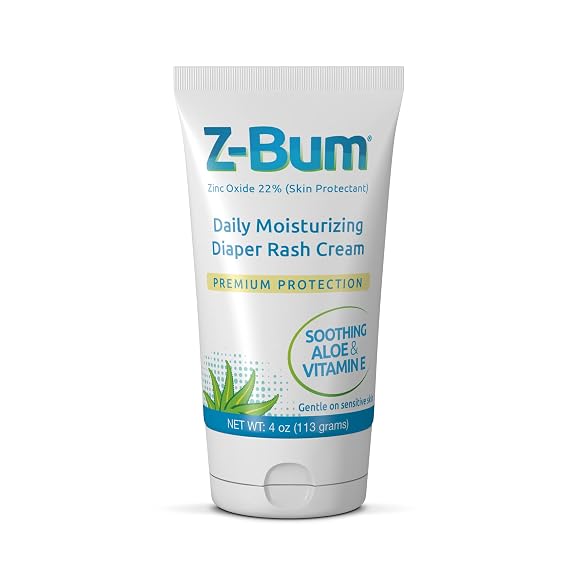 Daily Moisturizing Diaper Rash Cream Baby Diaper Rash, Chafing, Adult Incontinence Irritation - With Aloe, Vitamin E, Zinc Oxide