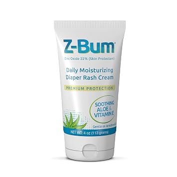 Daily Moisturizing Diaper Rash Cream Baby Diaper Rash, Chafing, Adult Incontinence Irritation - With Aloe, Vitamin E, Zinc Oxide