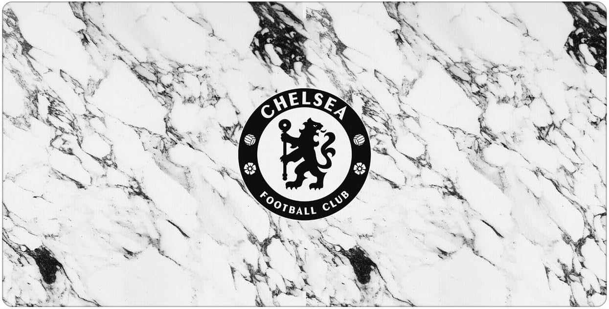 Head Case Designs Officially Licensed Chelsea Football Club White Marble Crest Logo 23.62 x 11.81 x 0.12 inches (600 x 300 mm) - L Gaming Office Desk PC Keyboard Mouse Mat Pad