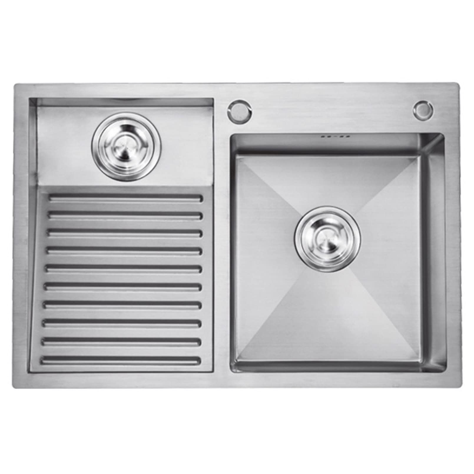 Poste de travail évier de cuisine en acier 304 brossé avec accessoires design