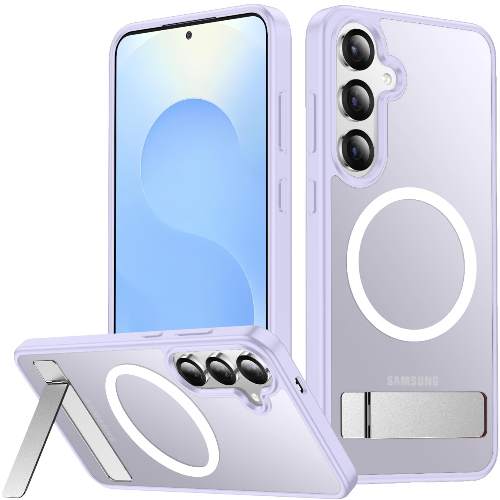 SPIDERCASE for Samsung Galaxy S25 Plus Case, Built-in Stand, Light Purple
