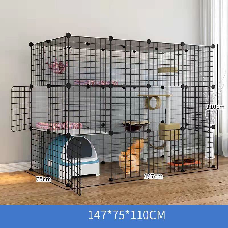 Enclos pour chat extra large contre l'ennui intérieur | Parc modulable avec portes de sécurité