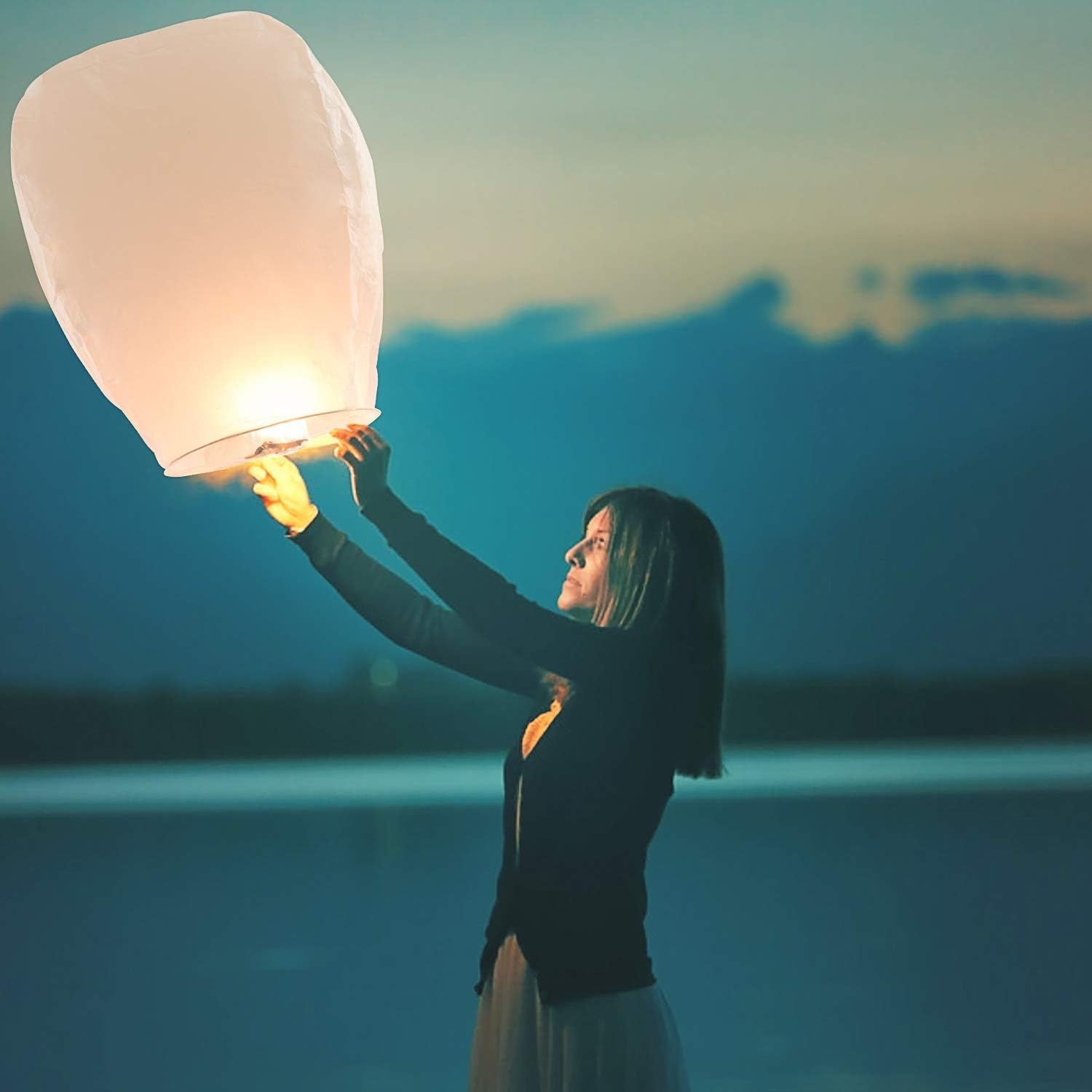 Chinese Lantern 8 Pack White, Flying Lanterns 100 Biodegradable Eco Friendly, Sky Lanterns to