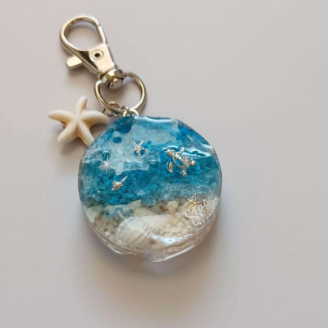 Amazon.co.jp: 海レジンキーホルダー癒しの海 きらめく波 ホヌ