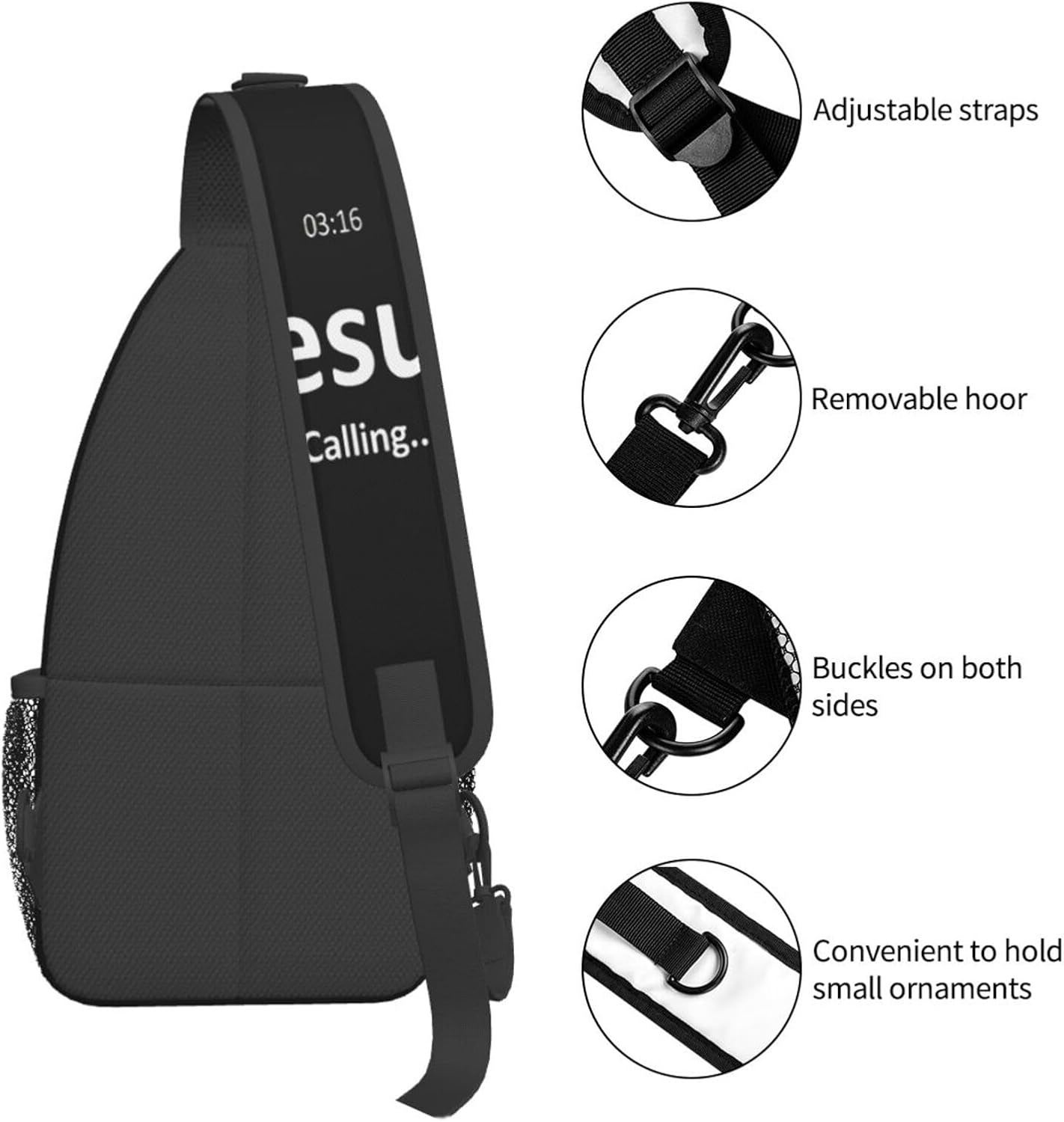 Jesus Christ Sling Bag Crossbody Travel Hiking Chest Backpack Shoulder Daypack for Men Women - Image 5