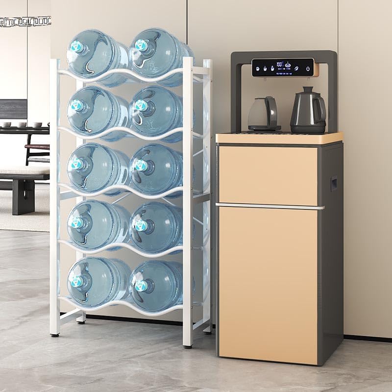 Portabottiglie Per Acqua Da 5 Galloni – 8 Ripiani, 4 Livelli, Struttura In Acciaio Carbonio 61x33x108 Cm, Per Casa E Ufficio