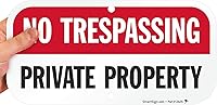 Vista 5 de SmartSign Letrero de "No Trespassing", de propiedad privada, de 6.0 x 12.0 in, aluminio libre de óxido, fabricado en Estados Unidos