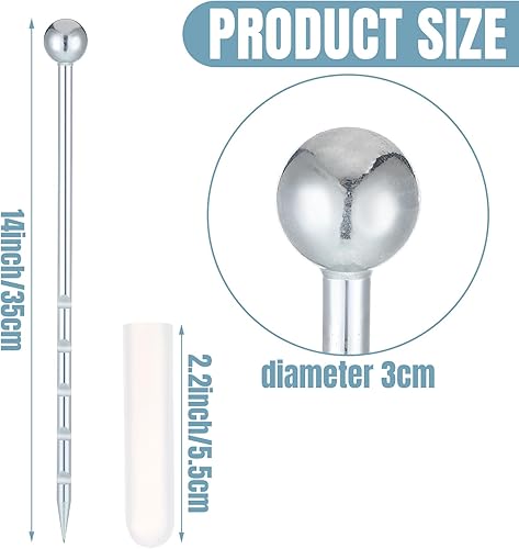 Miniatura 2 de Therwen Muestreador de suelo de acero inoxidable de 14 '' Sonda de suelo para plantas de césped, jardín, granja, muestreo de suelo subterráneo,