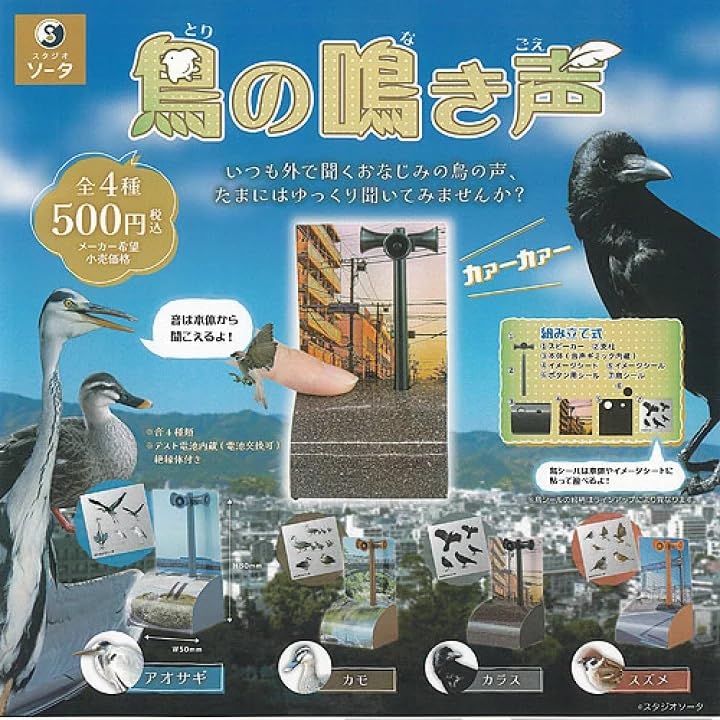 スタジオソータ 鳥の鳴き声 全4種セット ガチャガチャ カプセルトイ ガチャ フルコンプ コンプリートセット