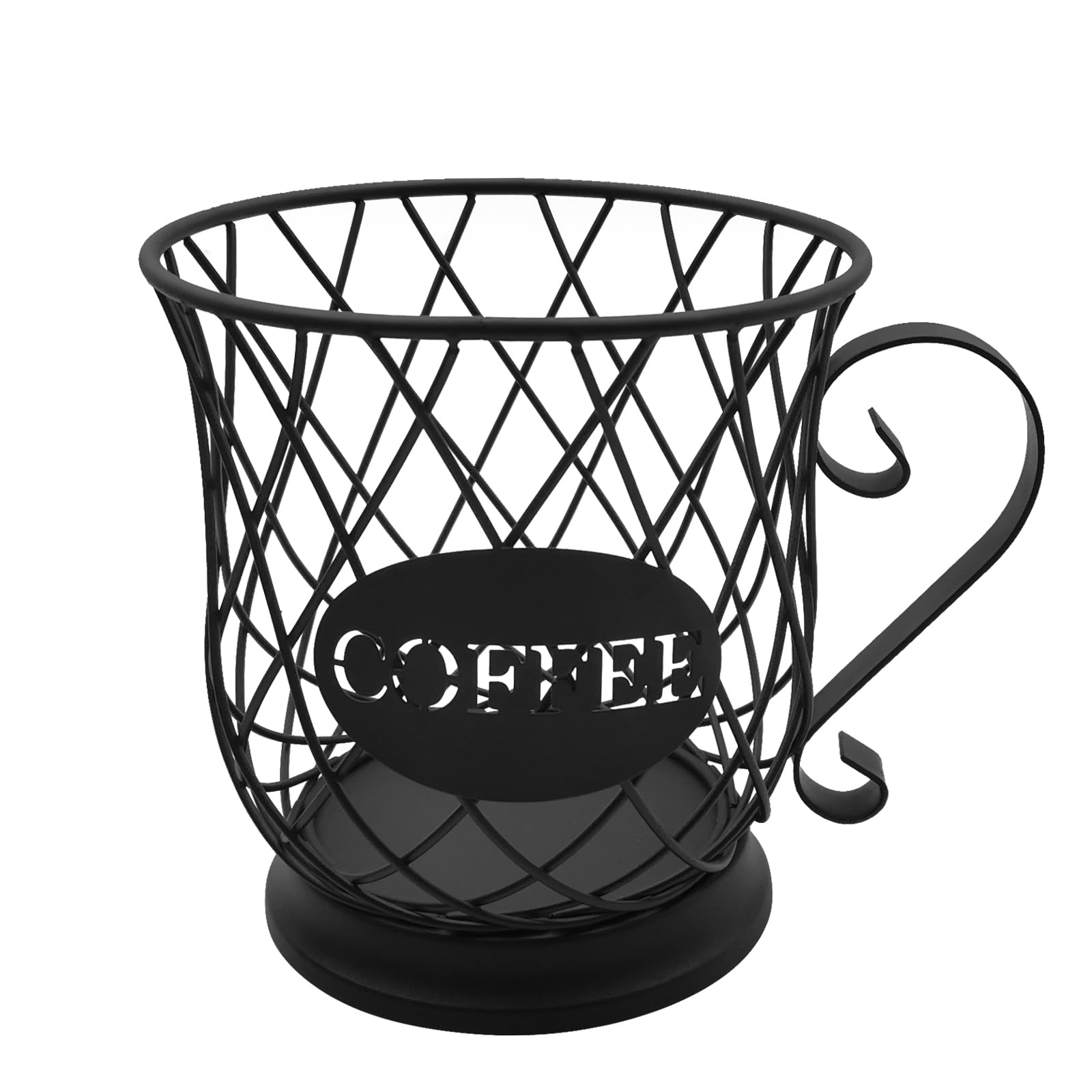 Lyfjxx Black Coffee Pods Storage Basket, Capsule Holder For 35 K Cup Organizer, Large Capacity Coffee Pod Organizer, Basket Decor For Bar Countertop (Black)