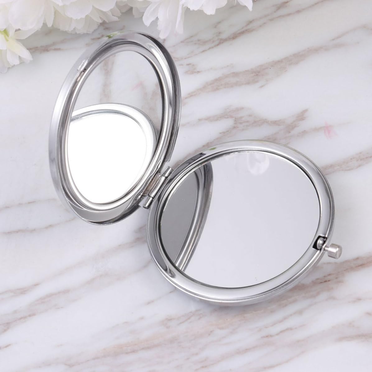 TOYANDONA 10 Piezas Espejo Compacto de Maquillaje de Doble Cara, Plegable, de Metal y Vidrio, Ligero y Elegante para Llevar Bolso o Viajes de Mujeres