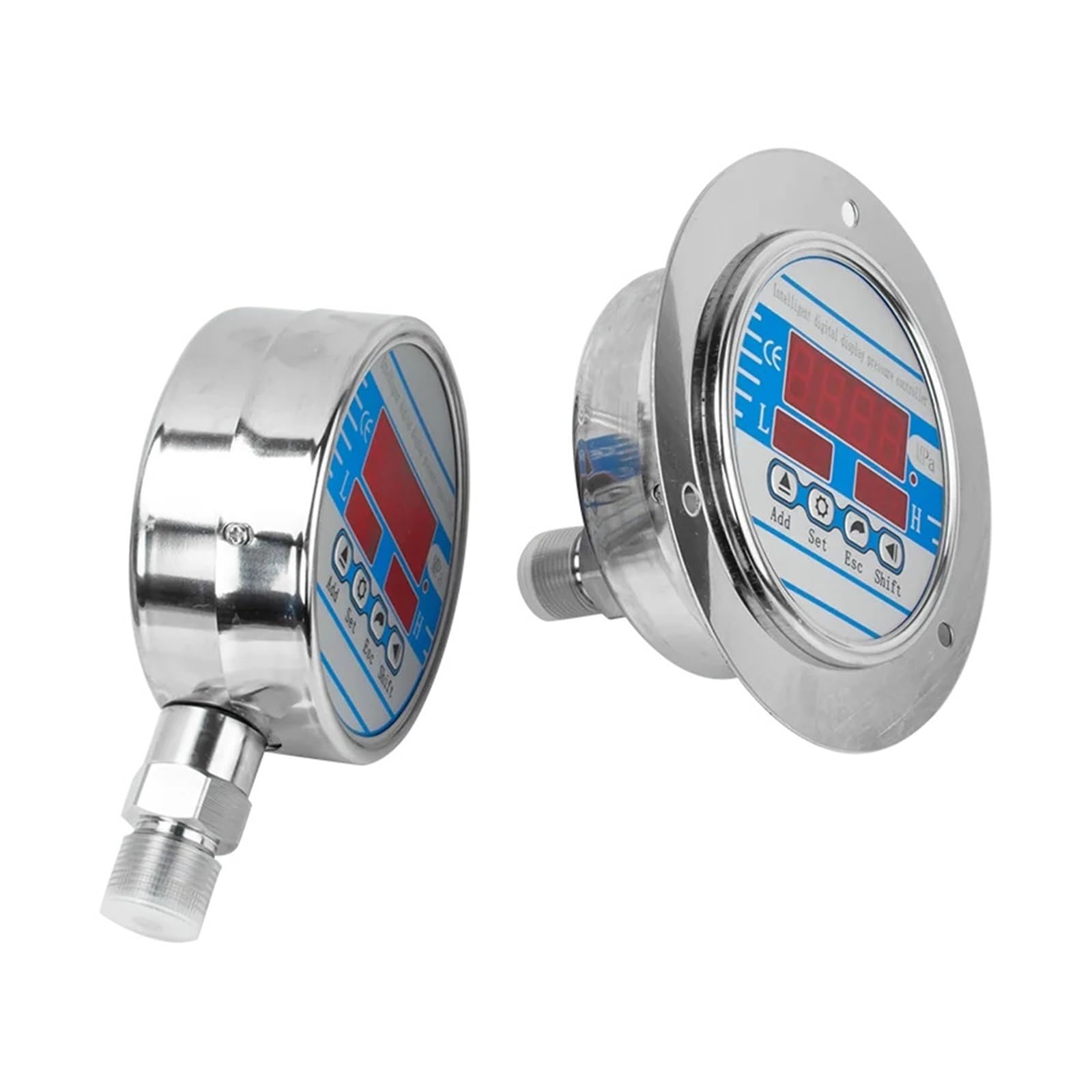 Ciśnieniomierz, 0-60Mpa cyfrowy manometr 100mm tarcza elektroniczny kontakt hydrauliczny 200bar 400 bar M20*1.5(NPT1-2 Radial,0-2.5Mpa)
