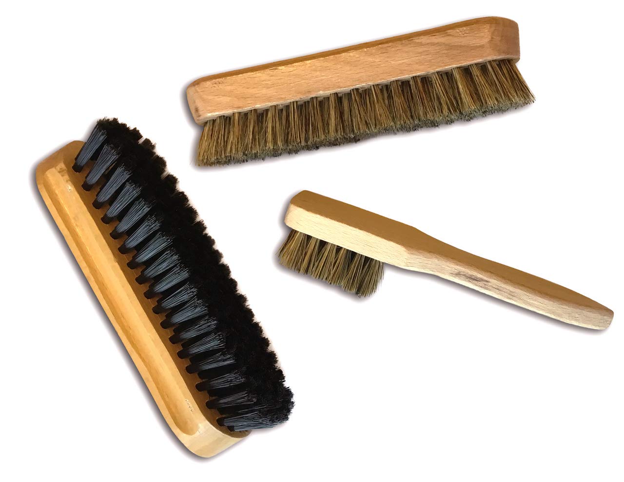 KIBROS Kit cirage polissage 3 brosses soie bottes bottines mocassins