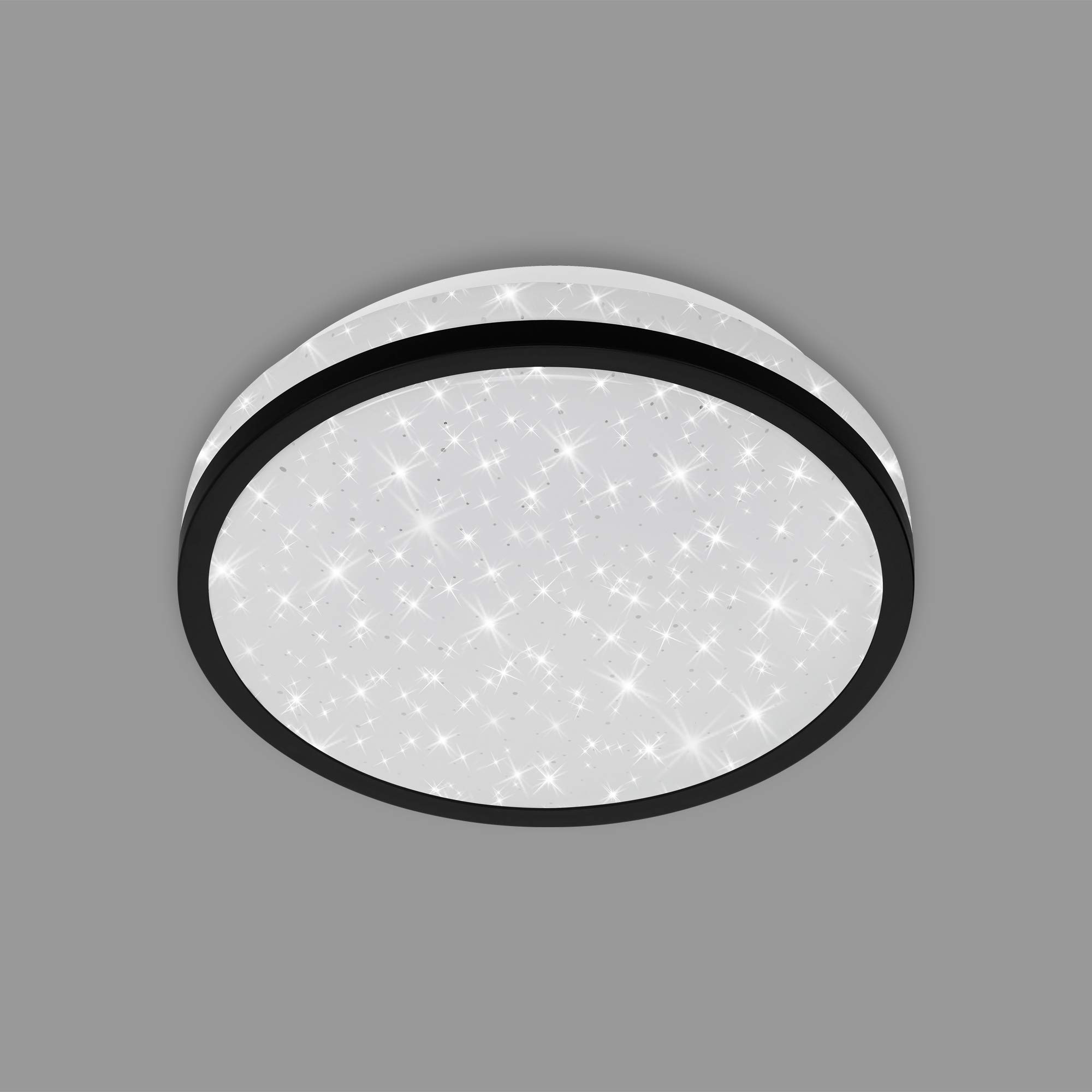 BrilonerLeuchten LED Light, Ceiling lamp incl. Starry Decorations, 10 watts, 900 Lumen, 4000 Kelvin, Ø 21.7 cm, White-Black