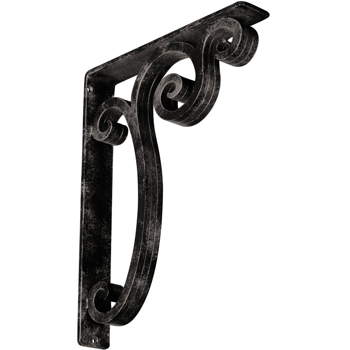 Ekena Millwork BKTM02X12X15TAVAWS Metal Bracket, 2" W x 12" D x 15" H, Antiqued Warm Silver