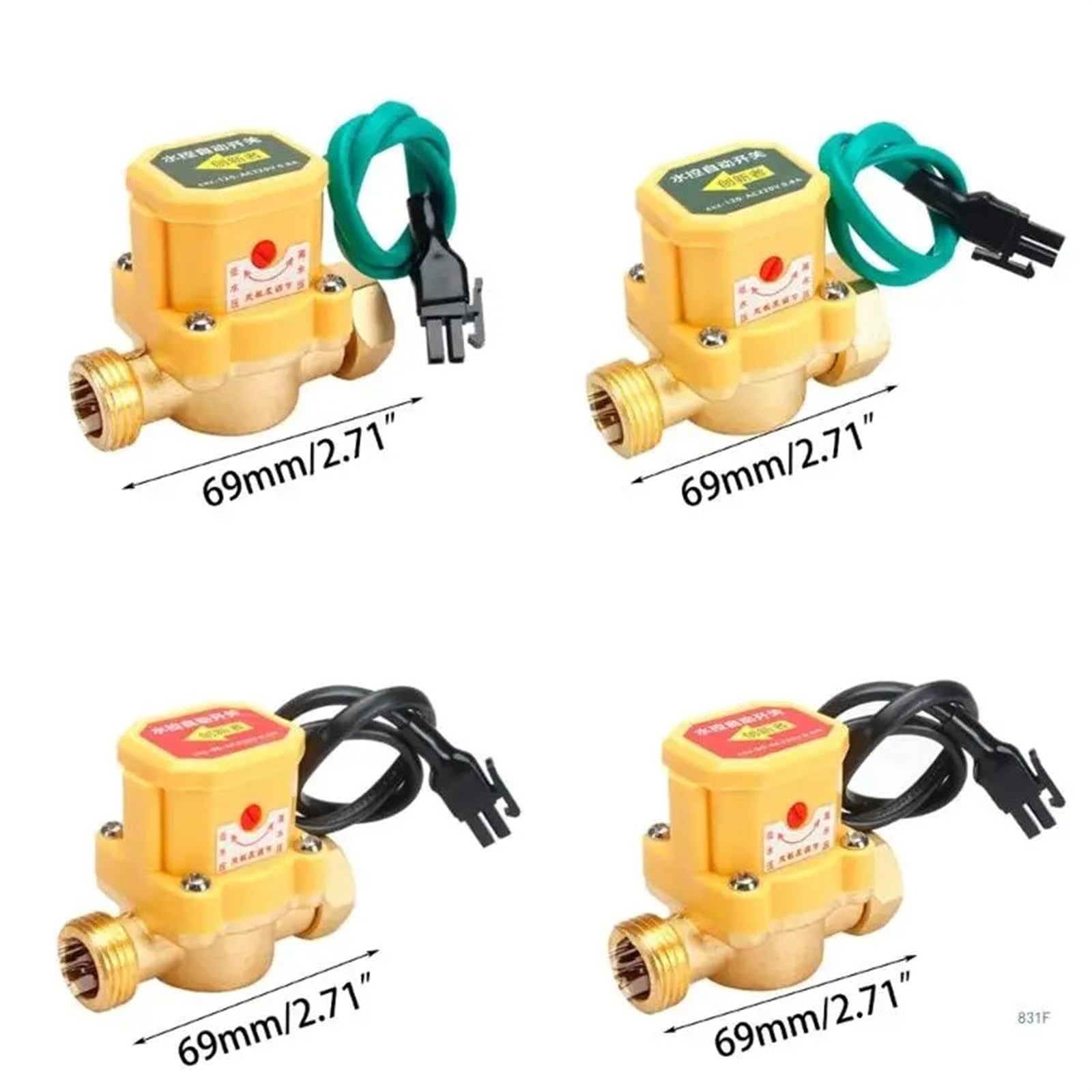 Flussostato dell'Acqua Interruttore di Controllo del Flusso dell'Acqua Sensore di Flusso Regolabile della Pompa dell'Acqua G1/2 a G1/2/G3/4 a G1/2 Connettore filettato(25mm to 20mm 120W)