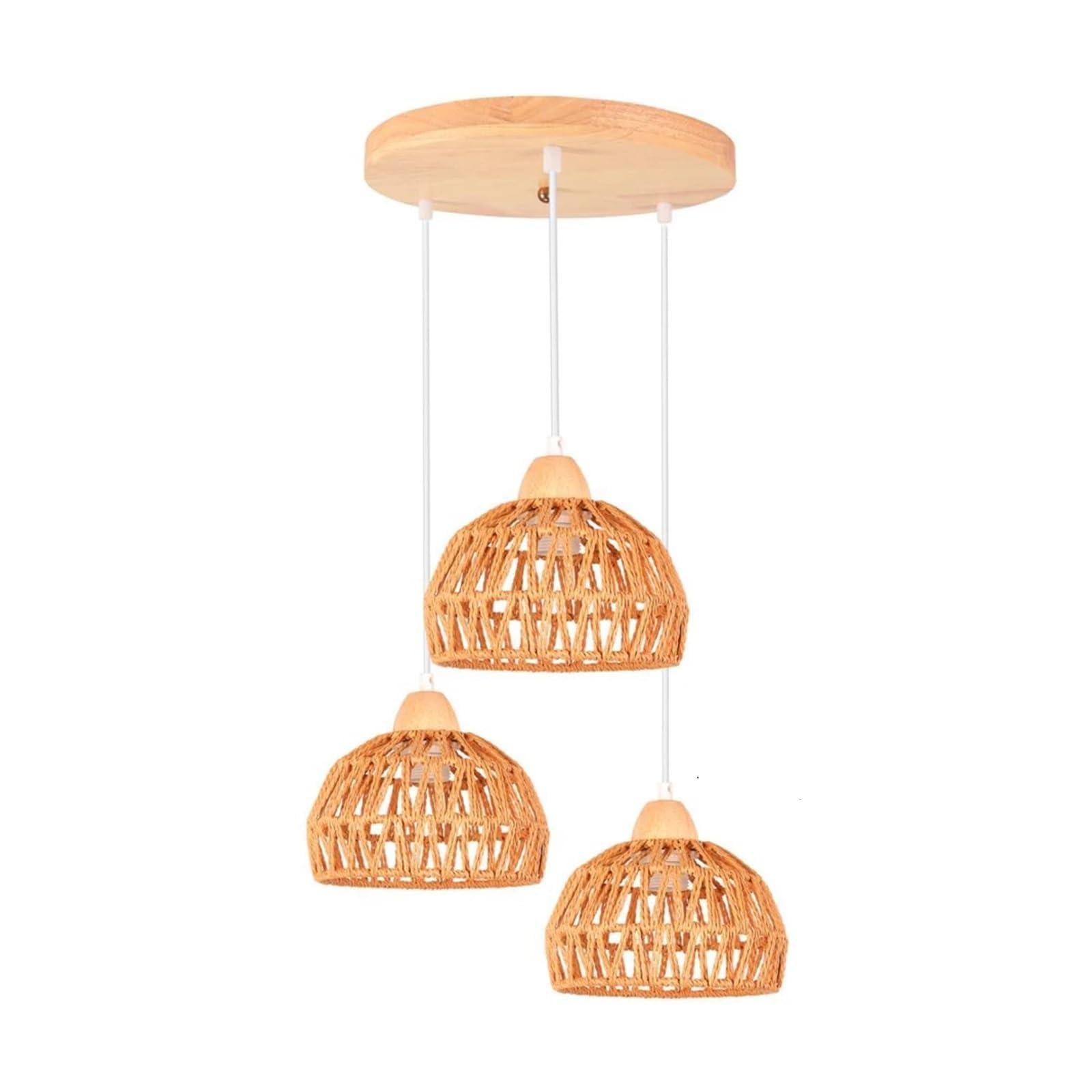 Zhouxyfdc C1 Rattan Lampshade Woven Rattan Pendant Lights Handmade Woven Lampshades Lighting Fixtures(C1)