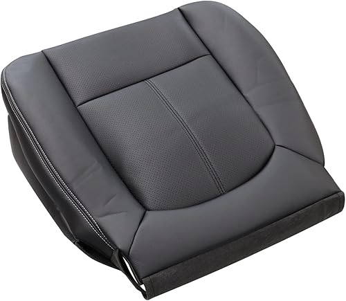 Miniatura 4 de Priprilod Funda de asiento de repuesto perforada de cuero negro y parte superior inclinada trasera compatible con Ford F250 F350 F450 F550 Lariat