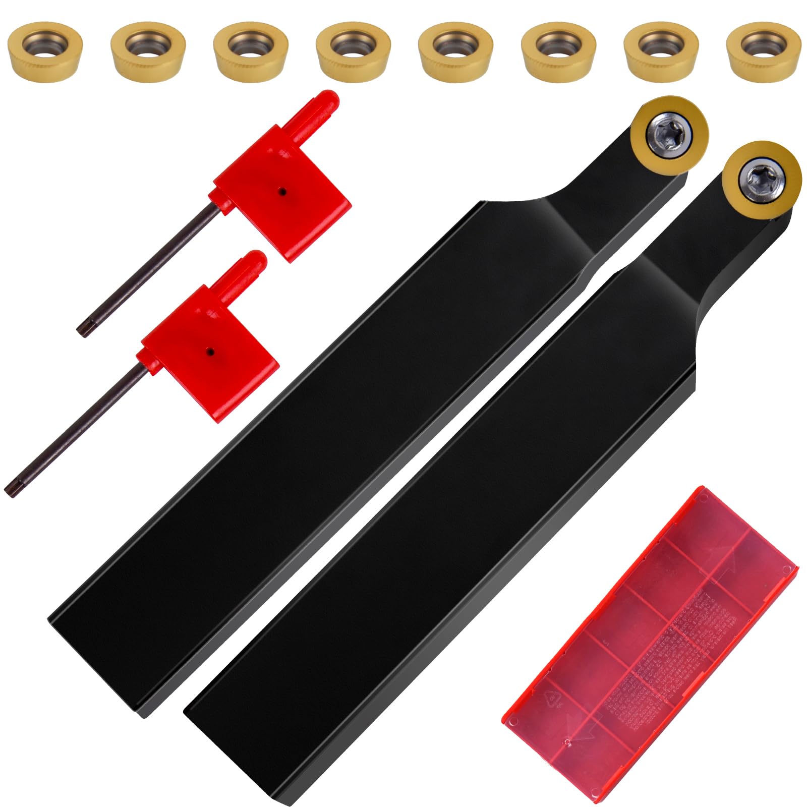 UpJiaflarish Carbide Lathe Tools,Lathe Turning Tool Set with 9 Pcs 1/2 Inch Holder & 18 Pcs Carbide Inserts for Metal Processing — Amazon image 8
