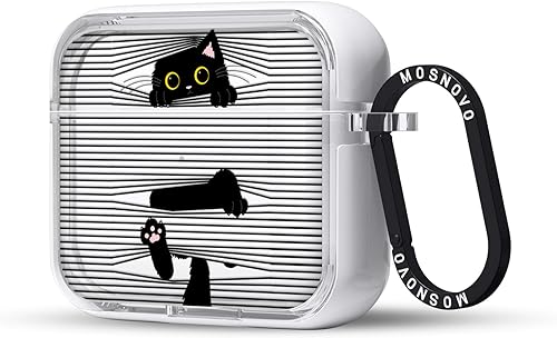 Miniatura 26 de MOSNOVO Funda protectora transparente para AirPods Pro 3, con anillo de metal duro de lujo de doble capa a prueba de golpes, diseñado para AirPods