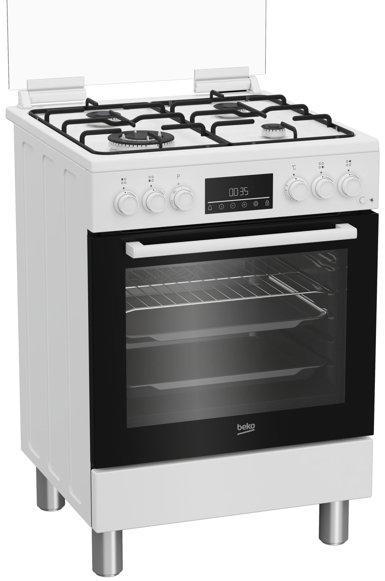 FBE62310GW - Cucina a gas con forno elettrico, 4 fuochi, 60x60 cm, colore Bianco, Classe energetica A