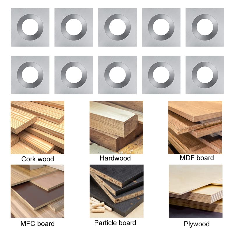 Miniatura 6 de Insertos cuadrados de carburo de 0.472 in 0.472 x 0.472 x 0.087 in Torno de madera Herramientas de torneado para reemplazo CNC Spoilboard Surfacing
