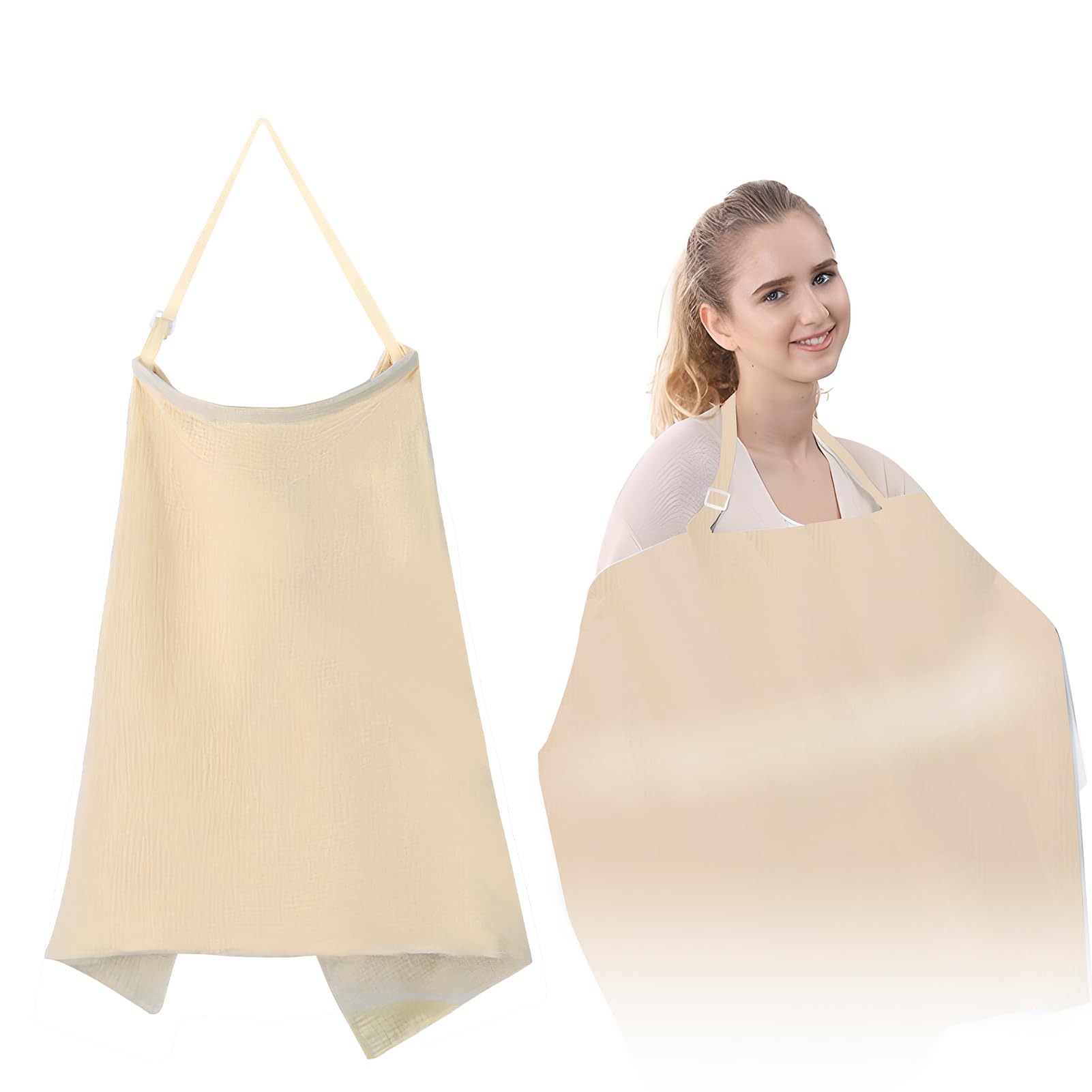 Couverture d'Allaitement Multifonction Mousseline Coton 75x95 cm Protection Intimité 360° Khaki