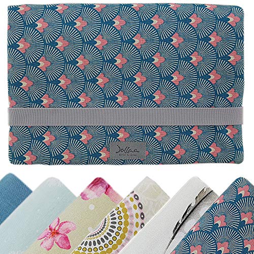 Windeltasche für unterwegs, kleine Wickeltasche für Windeln & Feuchttücher, Windeletui, Wickelmäppchen ? SmukkeDesign (Art Deco Türkis)