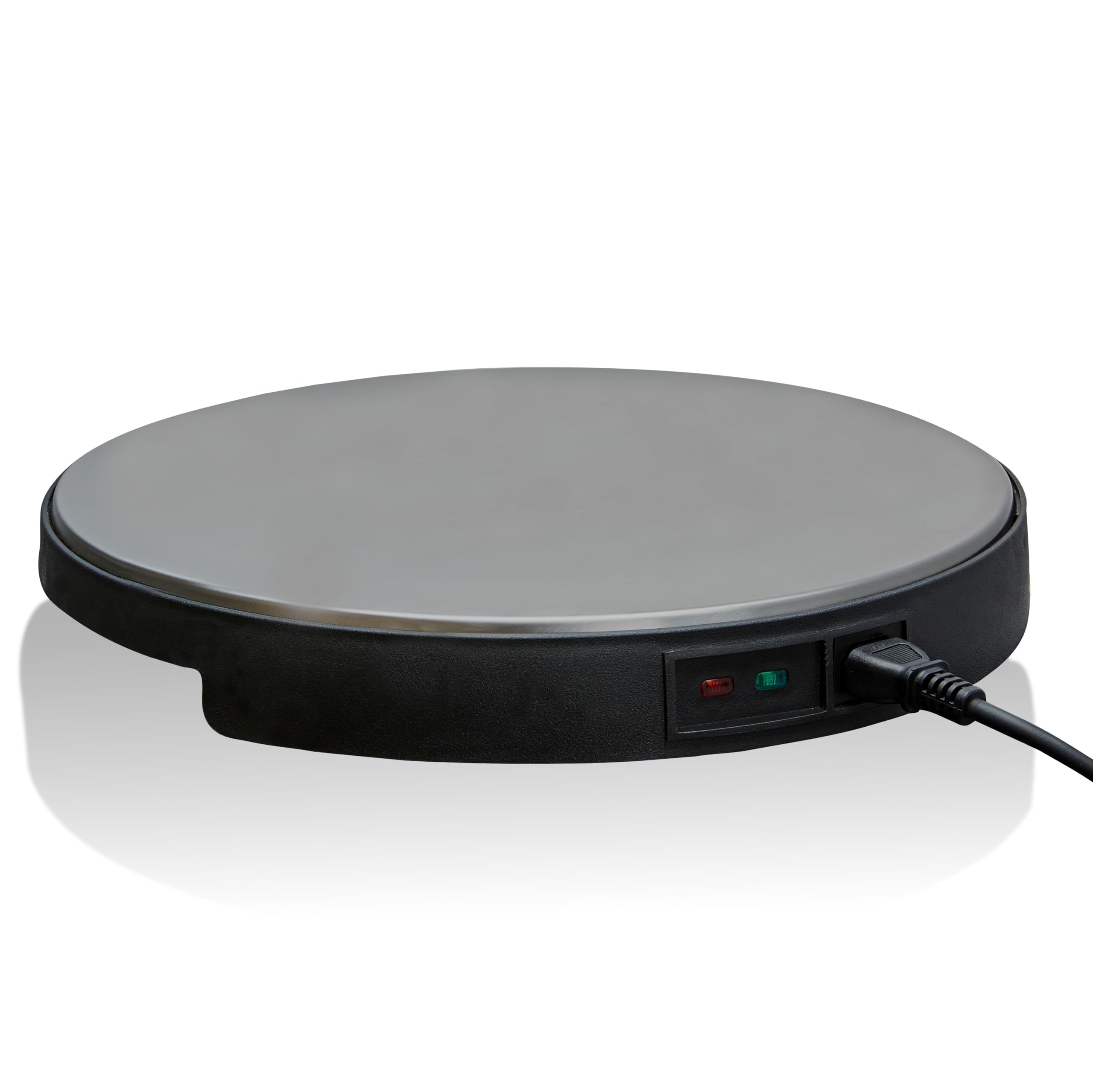 Cloer 6718 Warmhalteplatte 1000 W Edelstahl 35 cm Ø kabellos bis 130 °C schwarz