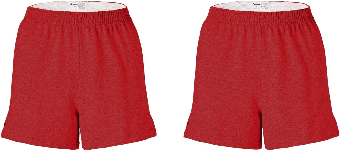 Soffe Girls' Authentic Cheer Shorts – Soft Cotton Blend Gym Shorts for Cheerleading, Dance, Running, Fitness