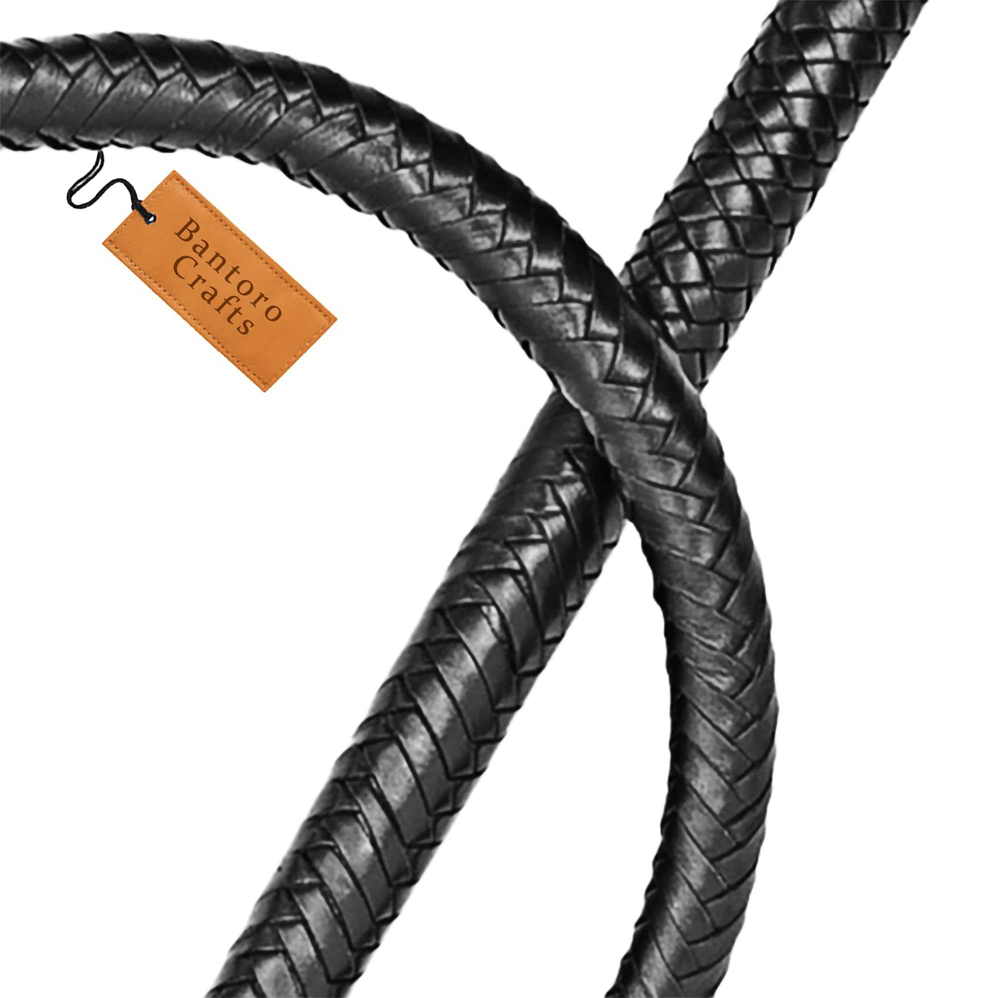 Nero Frusta 16 trecce Fili Pelle Intrecciata Frusta in Vera Pelle Pancia in Pelle e Supporto in Pelle all'Interno Frusta Che schiocca Forte