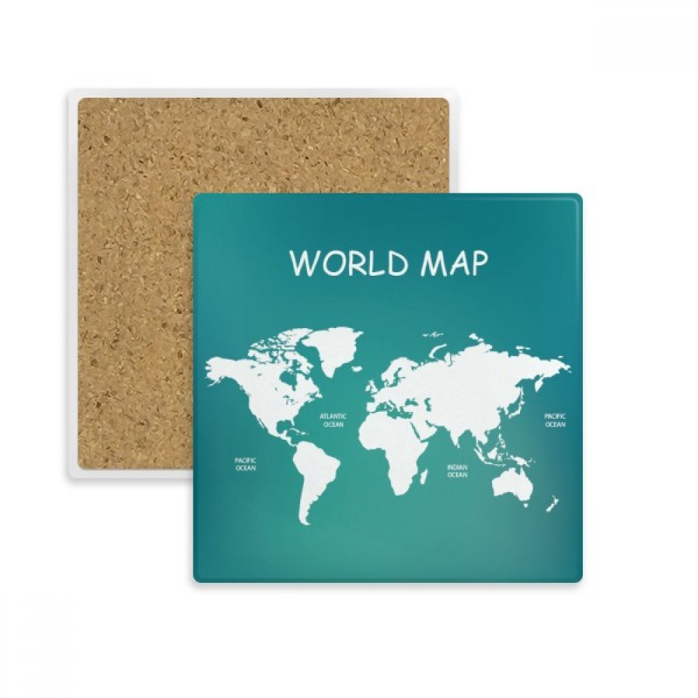 Coaster Tasse Porte Absorbent Pierre Cadeau Idéal Carte du Monde Multicolore