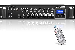 6-Zone 70V/100V Commercial Power Amplifier with Bluetooth