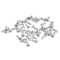 Vista 12 de Uxcell M3-0.5 x 4 mm 50 piezas Tornillos de cabeza plana redonda 304 Acero inoxidable Phillips Drive Tornillos de máquina Herramienta de sujeción