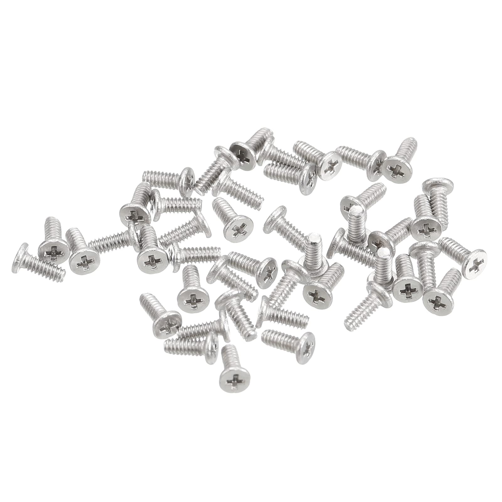uxcell M1.6-0.35 x 4mm 100Pcs Flat Round Head Screws 304 Stainless Steel Phillips Drive Machine Screws Hardware Fastener for Furniture Connection-image-15